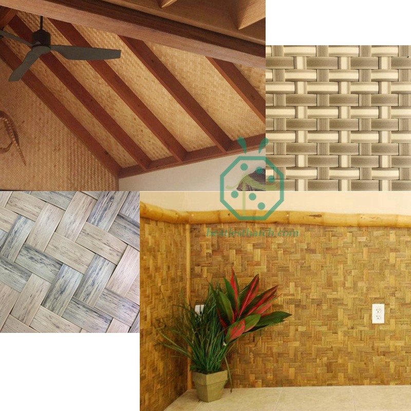Plastic bamboo mat for vocational village interior decoration in scenic spot