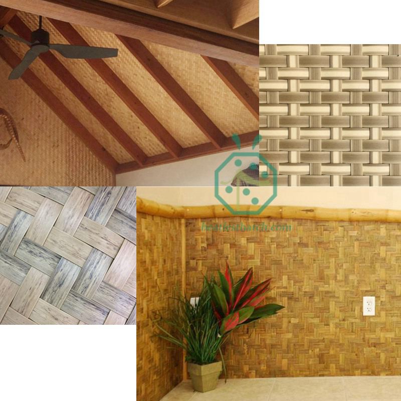 Tropical looking artificial bamboo panels for wall decoration