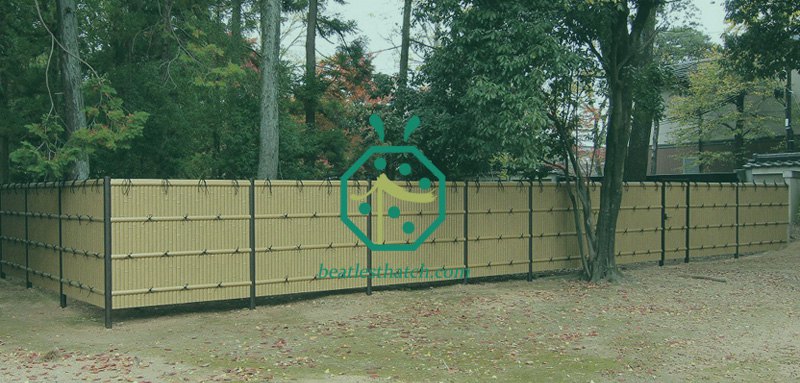 Synthetic bamboo panel garden fence designs