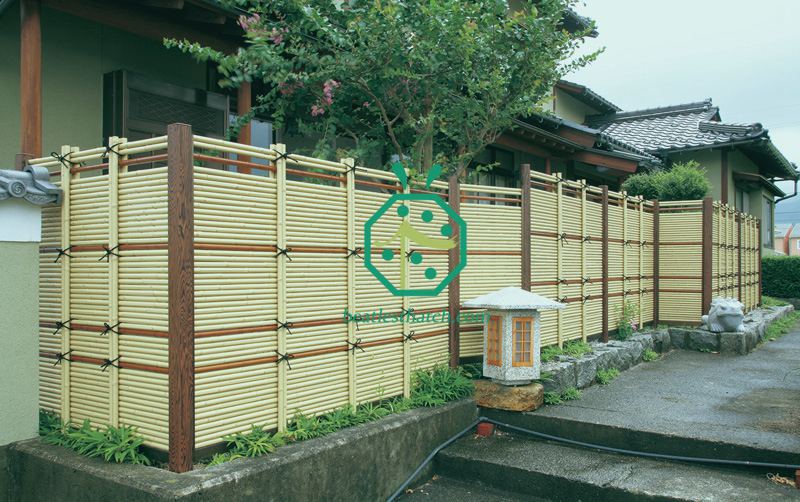 Mix color artificial bamboo stick park fence panel