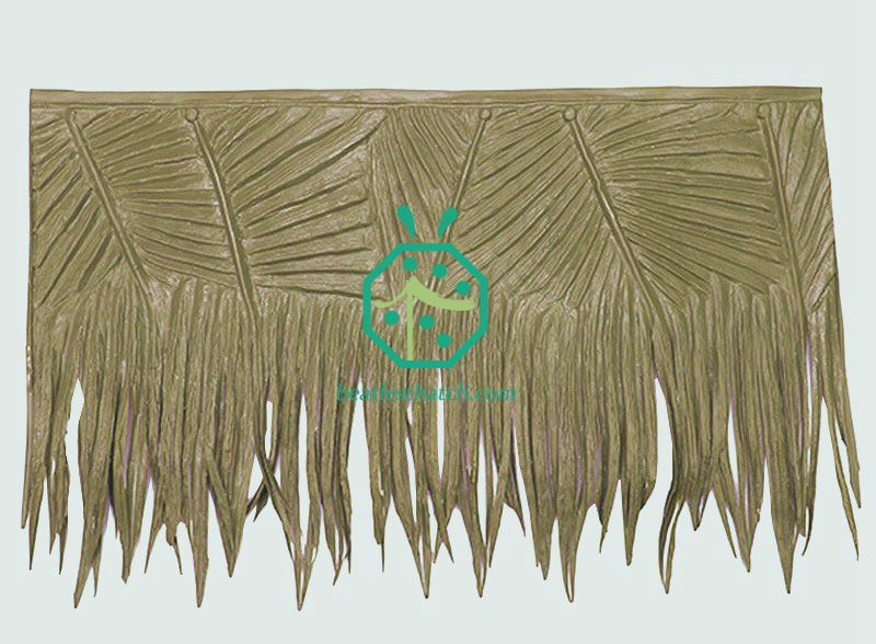 Synthetic viva palm leaf thatch roof for marine park construction