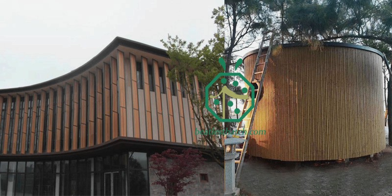 Artificial Bamboo Sticks For Commercial Villa and Garden Building Exterior Wall Cladding