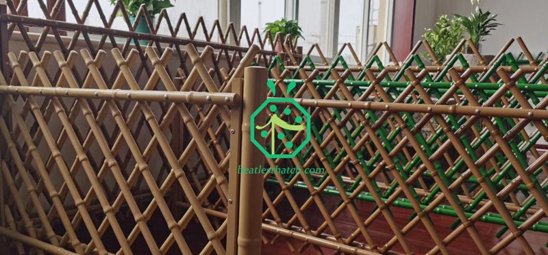 clôture en bambou en métal simulé