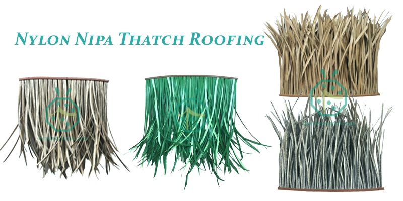 Beach hideaway resort synthetic shelter thatch roof panels