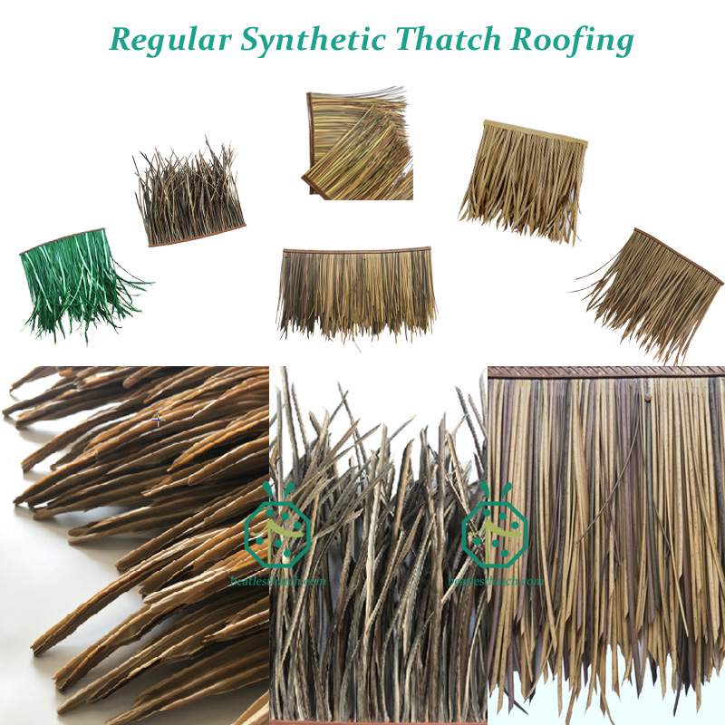 Tiki hut roof replacement with plastic thatch products