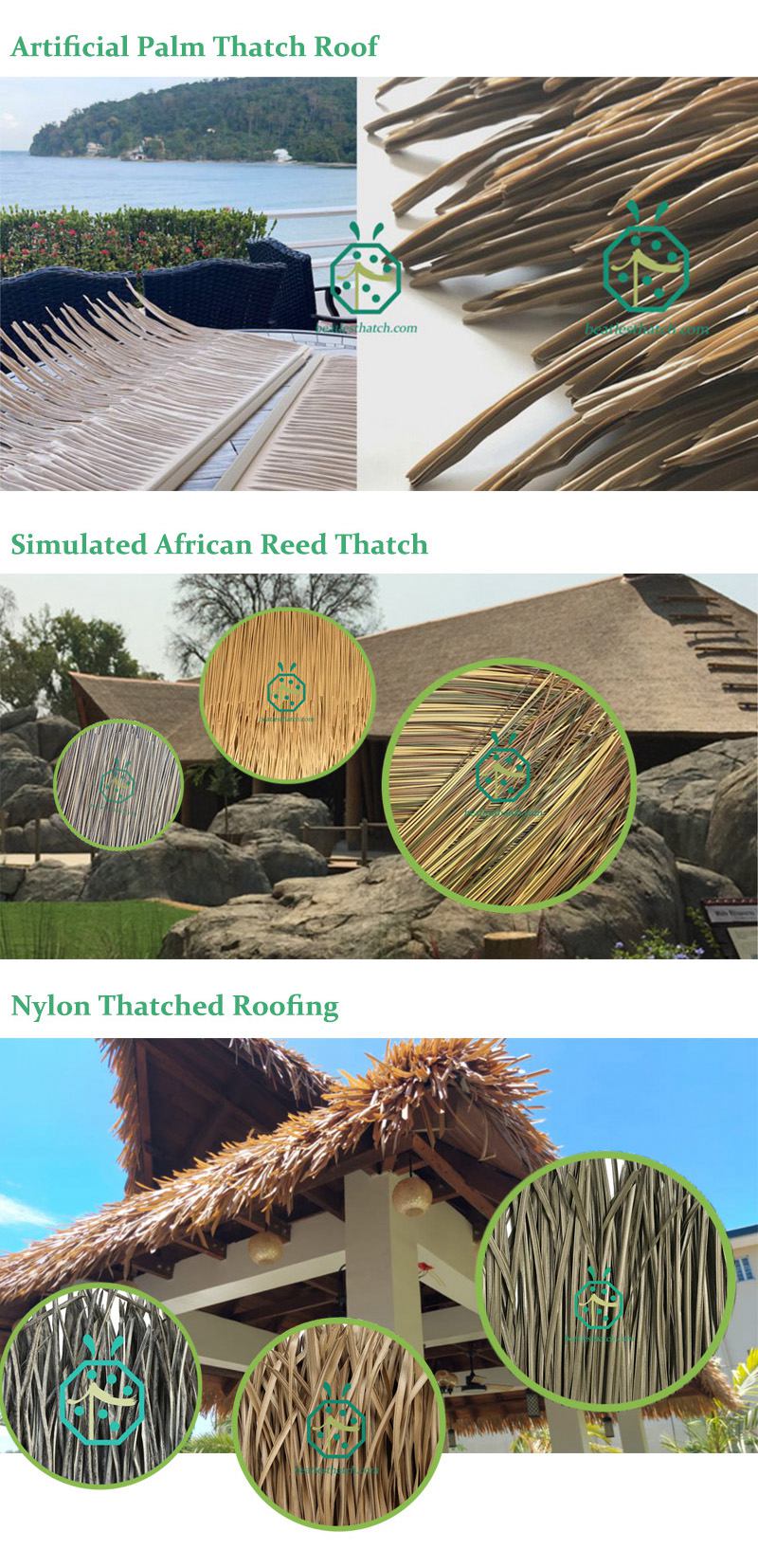 Some of our tiki hut roof materials from China for overseas market