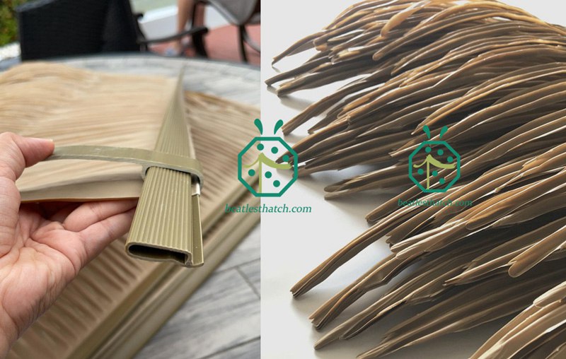 Synthetic palm thatch roof panels for sale for beach resort house construction