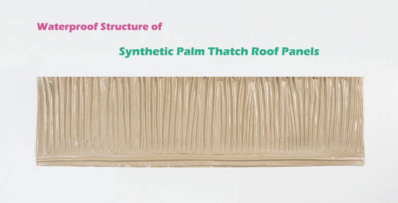 Structure imperméable du toit de chaume en feuille de palmier synthétique