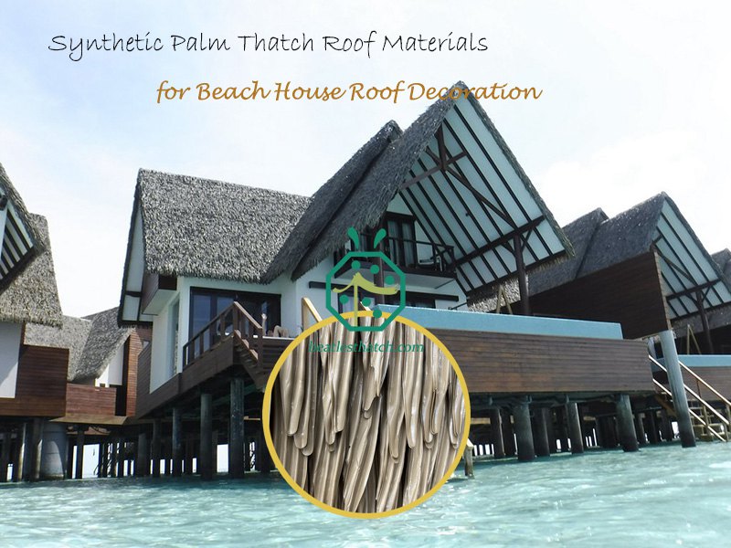 Matériaux de toit en chaume de palmier synthétique pour la décoration de toit de maison de palapa de plage