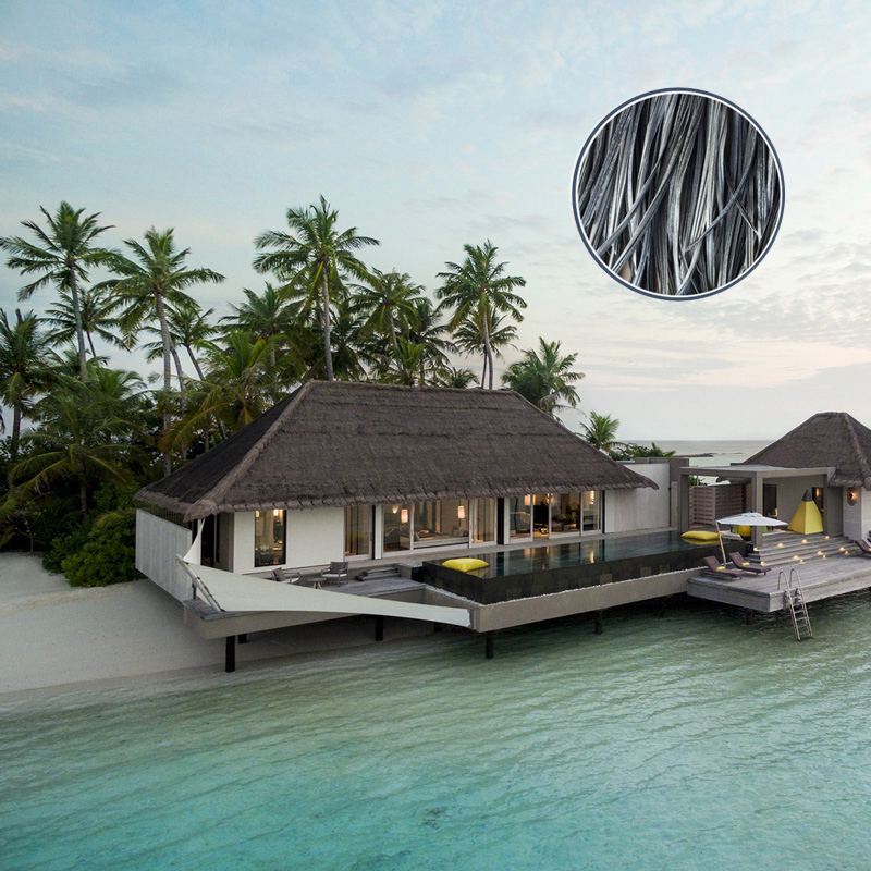 Cottage couvert de toit de chaume artificiel des Maldives pour chambre d'hôtes