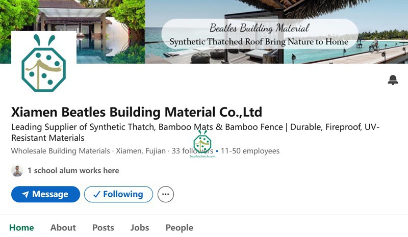 Synthetic Thatch Roof Tiles Page in Linkedin