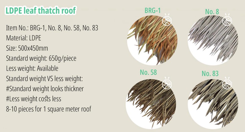 Tiki Hut Thatch Roofing Covering With PE Thatch Panel