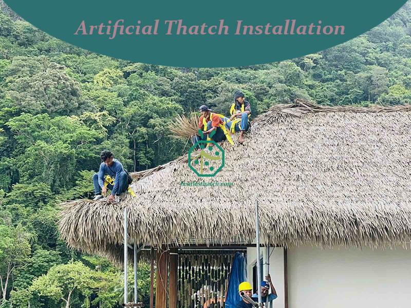 Installation of synthetic gazebo thatch roof panels