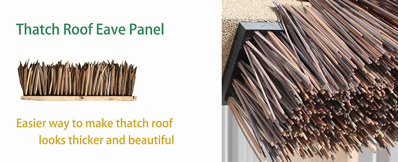 Synthetic African Cape Reed Thatch Roof Eave Panel