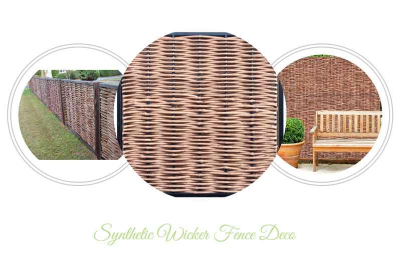 Artificial wicker woven fence panel for garden landscape design