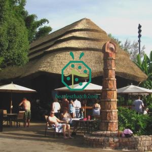 Synthetic gazebo thatch roof replacement and installation