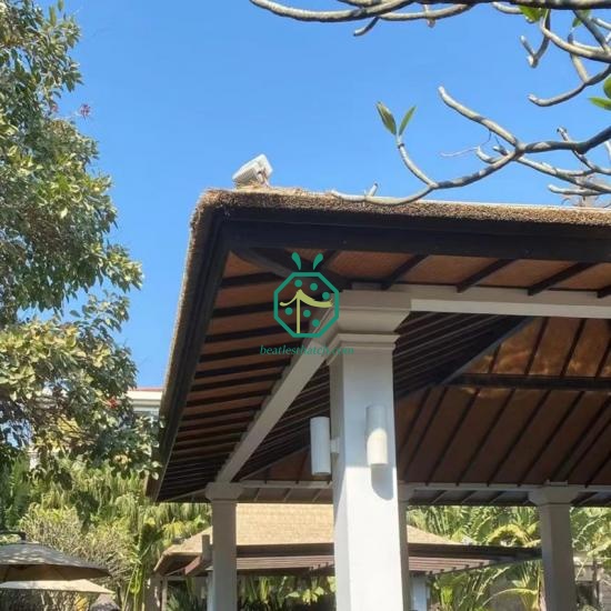 Durable Synthetic Straw Thatch Panels for Commercial Sunshade Roofs