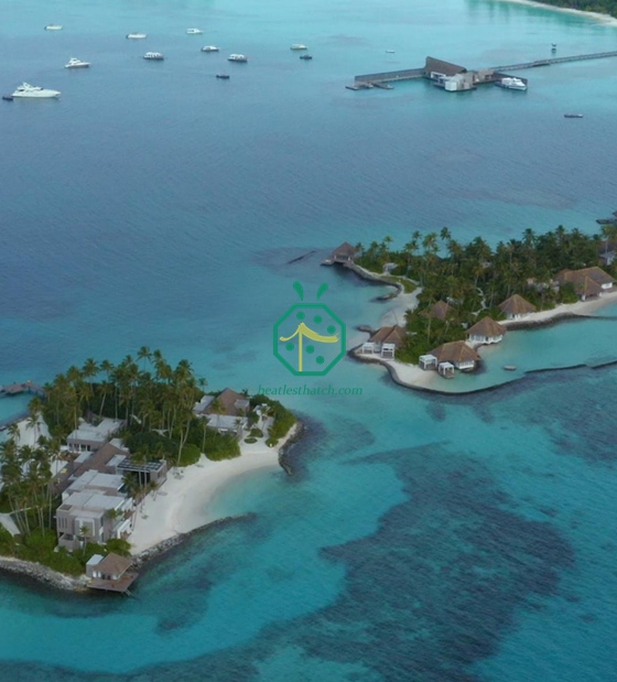 Bungalow Island Water Villa avec toit de chaume artificiel