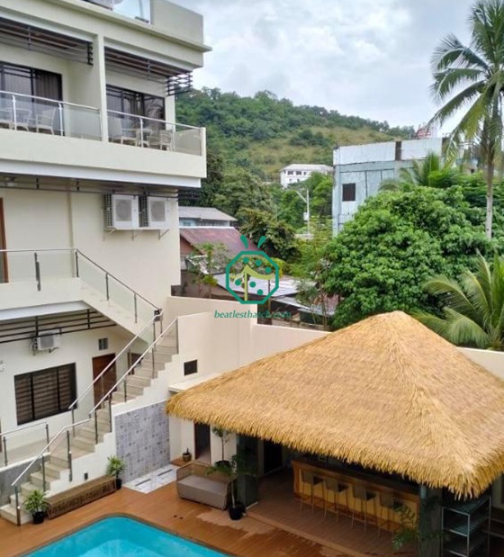 Philippines Coron Island Coffee Bar Projet de toit de chaume en palmier Nipa