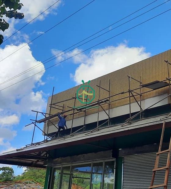 Panneau de bambou en plastique pour la décoration de super marché aux Philippines