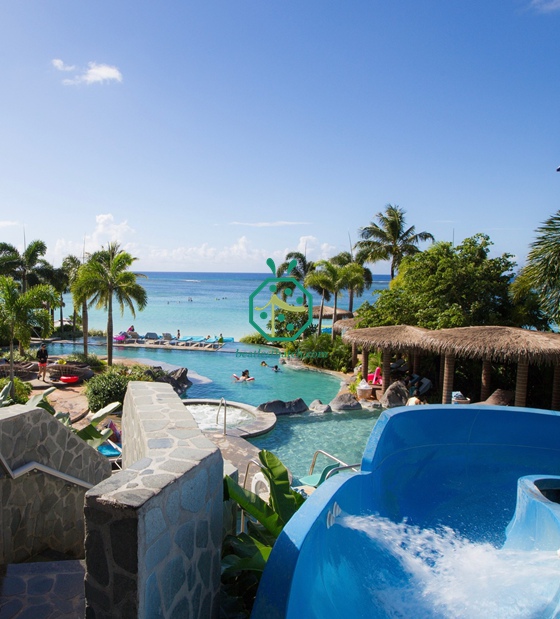 Toit de chaume artificiel pour parc à thème tropical