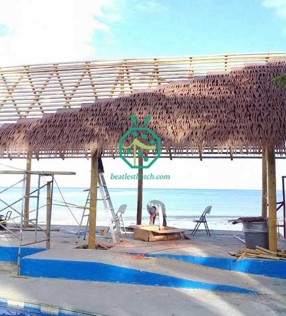 toiture en chaume de palme synthétique pour piscine panama beach