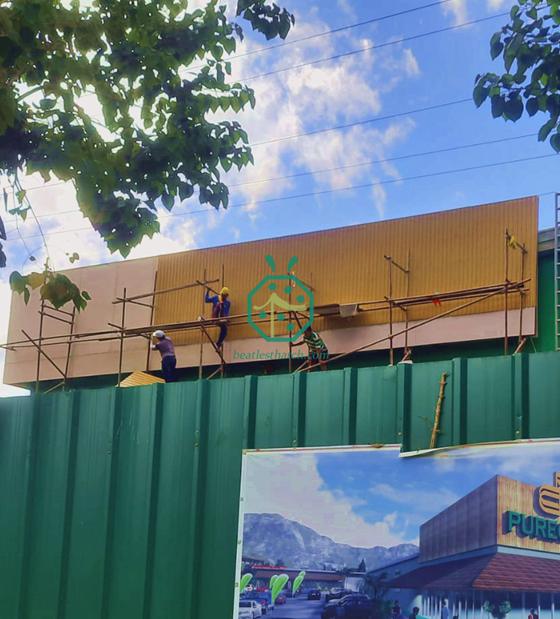 Panneau de bambou en plastique pour la décoration de super marché aux Philippines